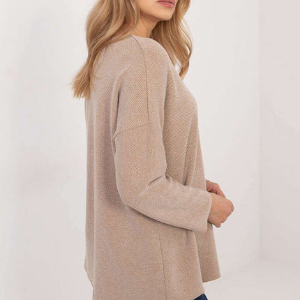Grey Jumper 202836 Viscose Elastane Knit With Shiny Thread - Très Elite