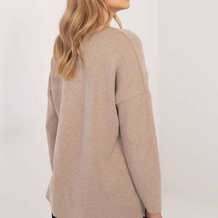 Grey Jumper 202836 Viscose Elastane Knit With Shiny Thread - Très Elite