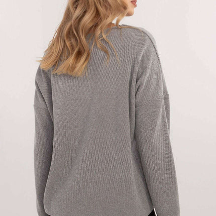 Grey Jumper 202836 Viscose Elastane Knit With Shiny Thread - Très Elite