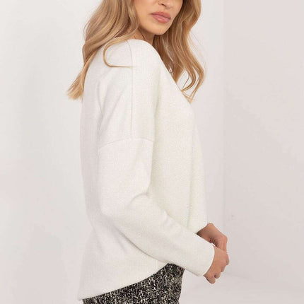 Grey Jumper 202836 Viscose Elastane Knit With Shiny Thread - Très Elite