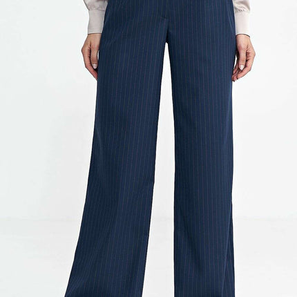 Grey Womens Relaxed Fit Pleated Casual Wide Leg Trousers - Très Elite