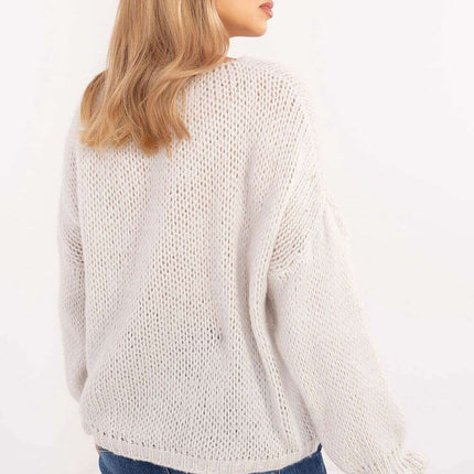 Grey Wool Blend Jumper 204369 for Office and Everyday - Très Elite