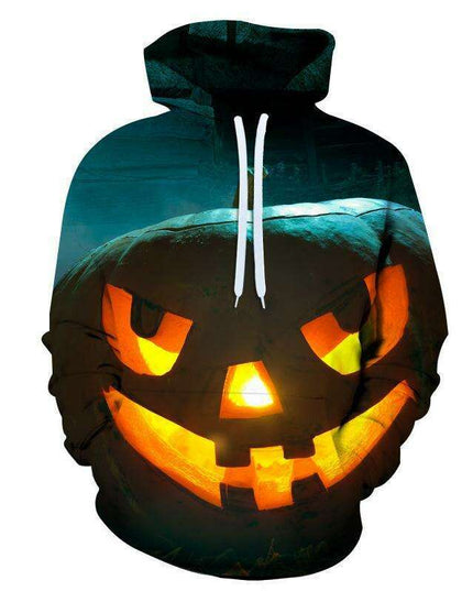 Men's Halloween Pumpkin Print Hoodie