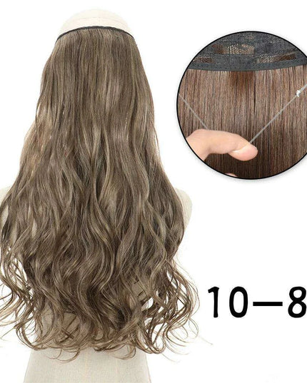 Blonde and Black Halo Hair Extensions for Effortless Volume and Length Boost