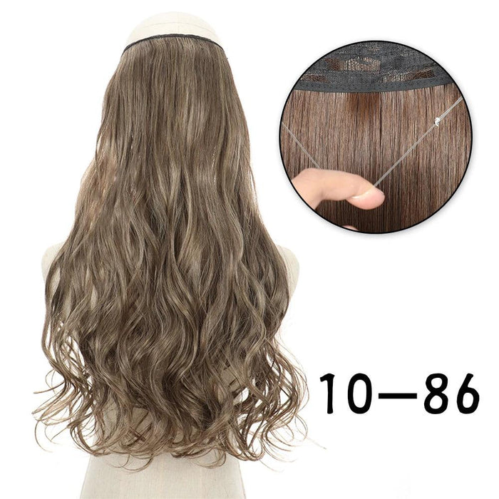 Blonde and Black Halo Hair Extensions for Effortless Volume and Length Boost