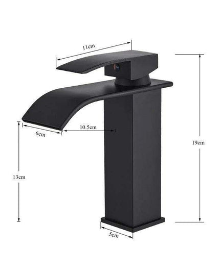 Modern Black Waterfall Faucet with Chrome Accents for Stylish Bathrooms