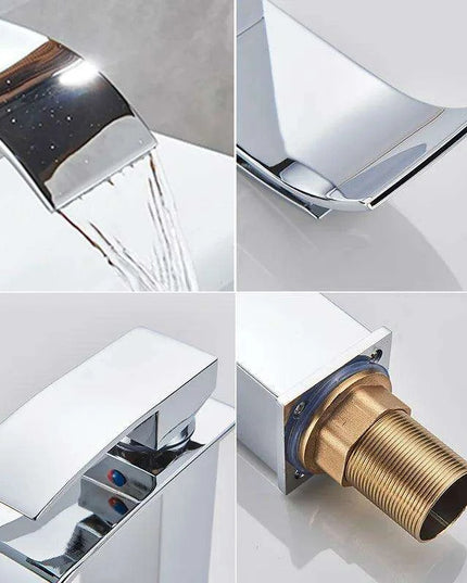 Modern Black Waterfall Faucet with Chrome Accents for Stylish Bathrooms