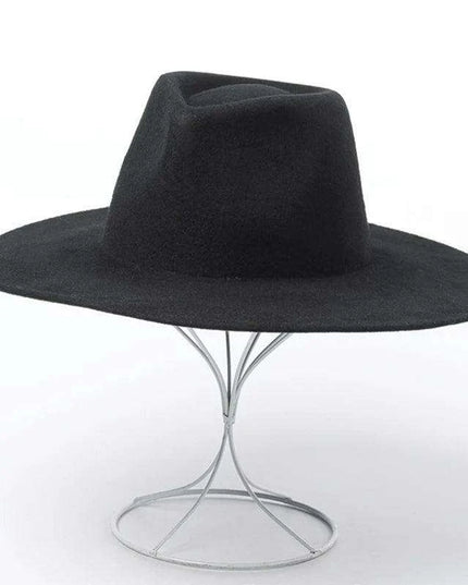 Chic Wide Brim Wool Felt Porkpie Fedora - Unisex Crushable Winter Hat for Formal Events, Parties, and Jazz Nights