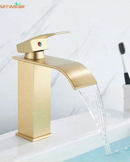 Modern Black Waterfall Faucet with Chrome Accents for Stylish Bathrooms