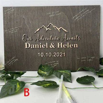 Personalized 3D Heart-Shaped Wedding Guest Book - Cherished Love Story Keepsake