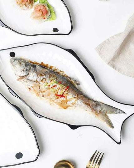 Chic Ceramic Fish-Shaped Steamer Tray: Elevate Your Healthy Cooking Game