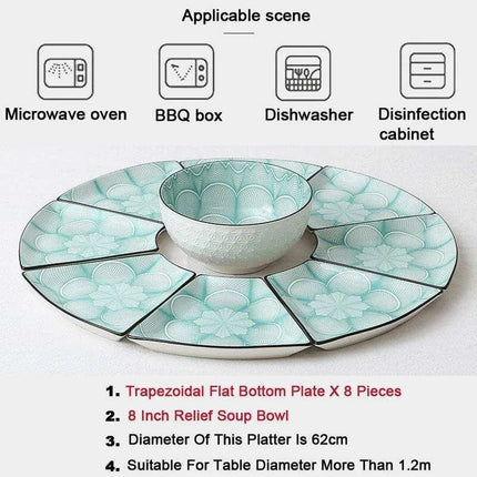 Sophisticated 9-Piece Porcelain Dining Set with 8 Versatile Soup Bowls (CZY-BS1030)