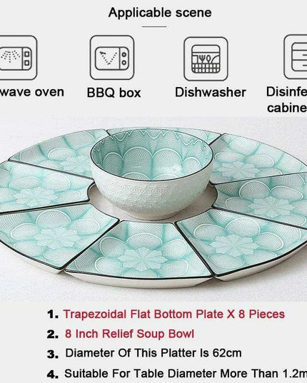 Sophisticated 9-Piece Porcelain Dining Set with 8 Versatile Soup Bowls (CZY-BS1030)