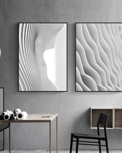 Sophisticated Nordic Monochrome Abstract Architectural Canvas - Exclusive Edition Charm