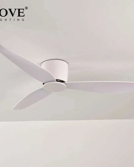 Modern Black and White Remote-Controlled Low Profile Ceiling Fan - 30W DC Motor - No Light - Sleek Design - 220V