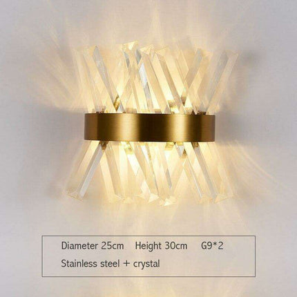 Elegant Crystal Wall Sconce - Modern Illumination for Home and Bath