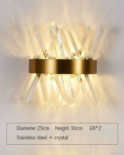 Elegant Crystal Wall Sconce - Modern Illumination for Home and Bath