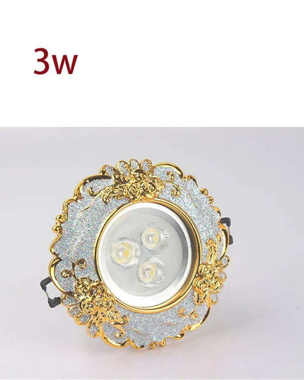 Luxurious Gold Resin Ceiling Fixture with Stylish Integrated Spotlights