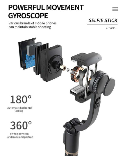 Smartphone Gimbal Stabilizer Kit with Bluetooth Tripod, Selfie Stick, and Remote Control