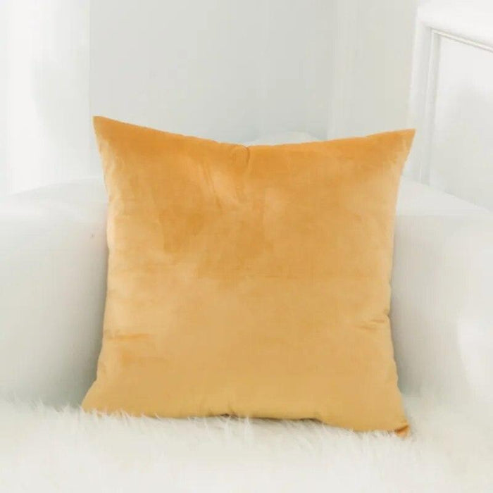 Opulent Golden Velvet Pillow Cover Set - Stylish Sizes for Home, Car, and Office