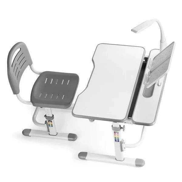 Ergonomic Kids Study Desk and Chair Set with Adjustable Brightness Lamp - Perfect for Learning