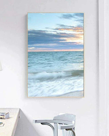 Coastal Serenity Sunrise Canvas Print - Ocean Waves Home Decor