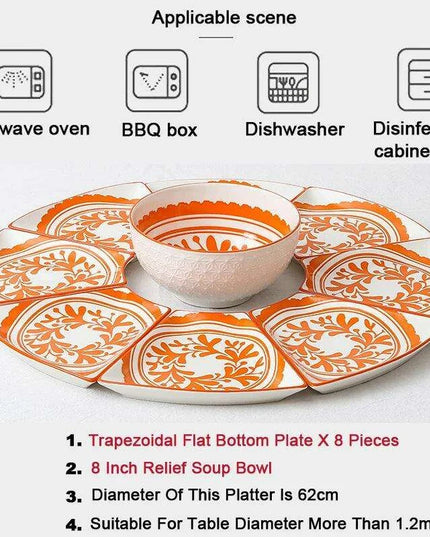 Sophisticated 9-Piece Porcelain Dining Set with 8 Versatile Soup Bowls (CZY-BS1030)