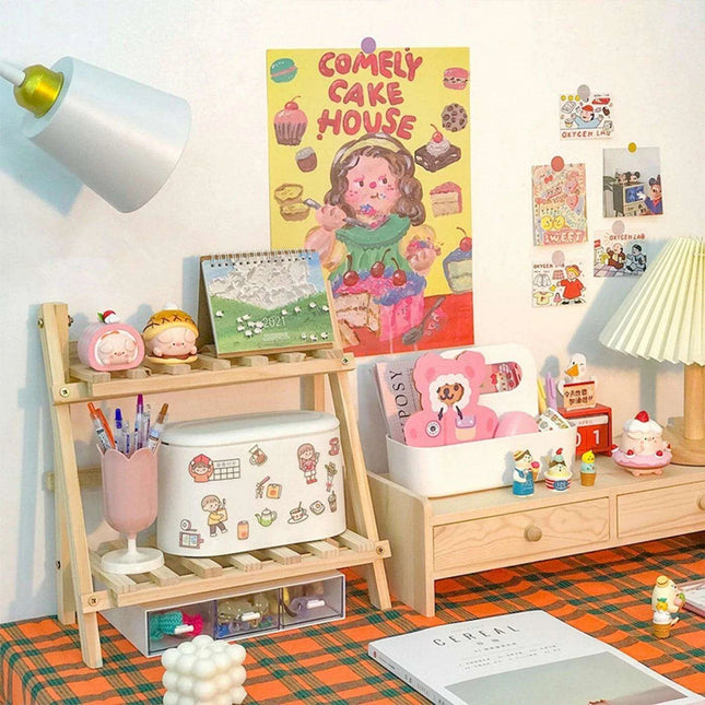 Chic Two-Tier Wooden Desk Organizer for Ultimate Efficiency