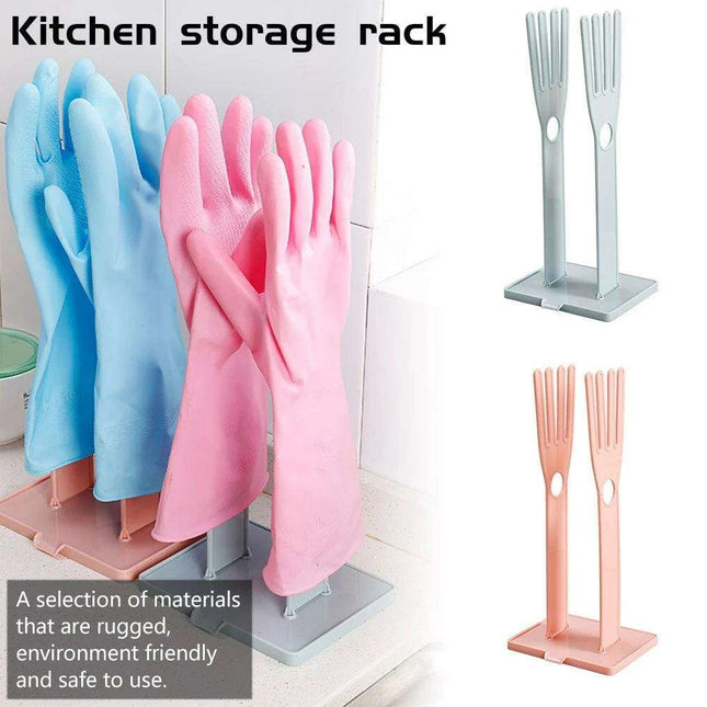 Kitchen Sink Glove Storage System with Detachable Draining Rack for a Neat Kitchen