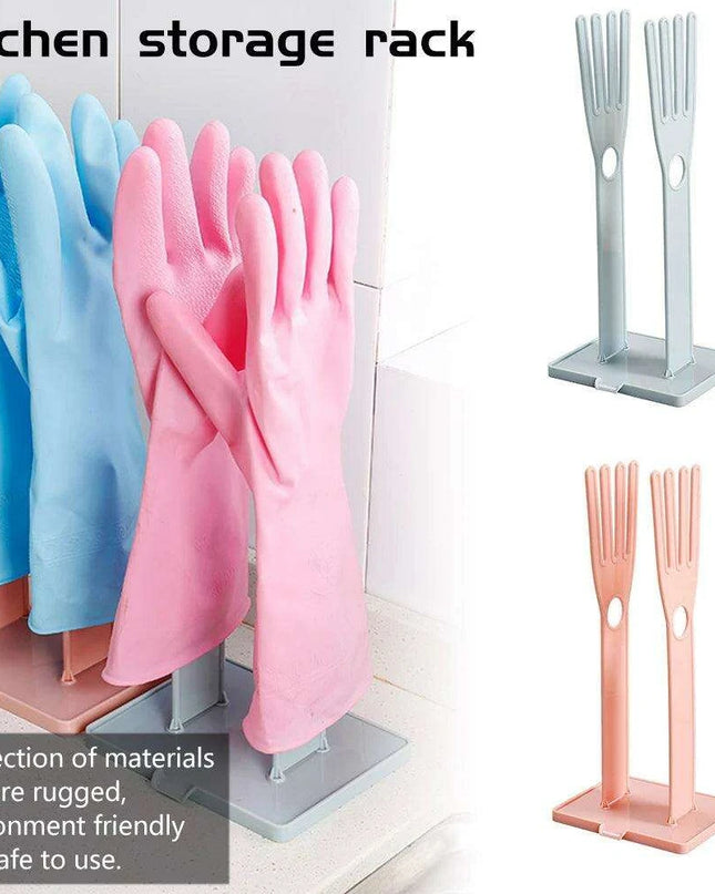 Kitchen Sink Glove Storage System with Detachable Draining Rack for a Neat Kitchen