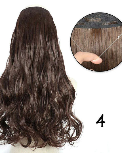 Blonde and Black Halo Hair Extensions for Effortless Volume and Length Boost