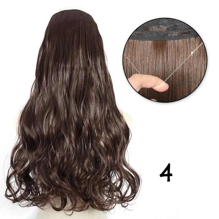 Blonde and Black Halo Hair Extensions for Effortless Volume and Length Boost