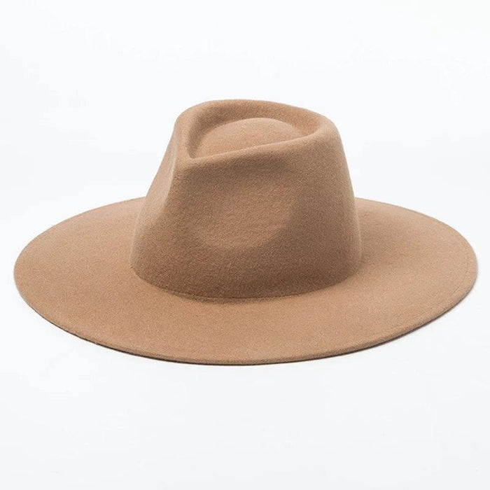 Chic Wide Brim Wool Felt Porkpie Fedora - Unisex Crushable Winter Hat for Formal Events, Parties, and Jazz Nights