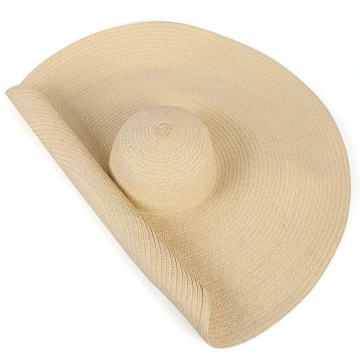 Extra-Wide 25cm Brim Floppy Straw Sun Hat for Women - UV Protection, Travel-Friendly Summer Essential - Wholesale Options Available