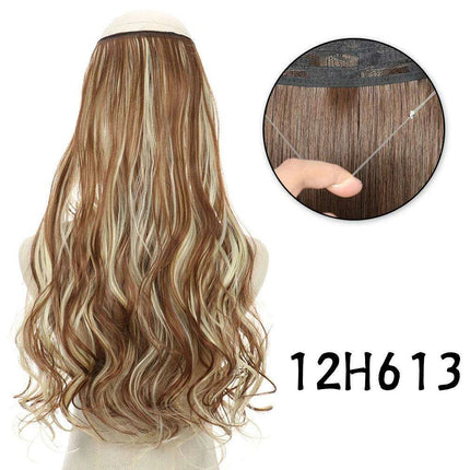 Blonde and Black Halo Hair Extensions for Effortless Volume and Length Boost