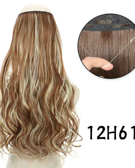 Blonde and Black Halo Hair Extensions for Effortless Volume and Length Boost