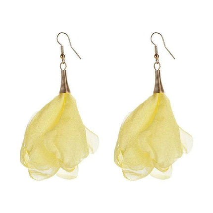 Elegant Bohemian Floral Chiffon Earrings: A Chic Expression of Luxury