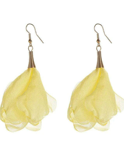 Elegant Bohemian Floral Chiffon Earrings: A Chic Expression of Luxury