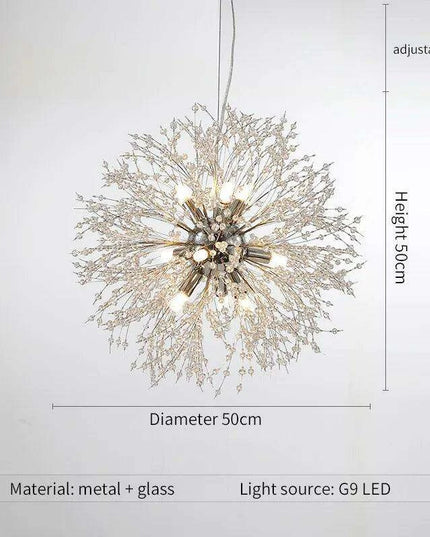 Elegant Modern LED Crystal Dandelion Chandelier - Stylish Lighting Solution for Home