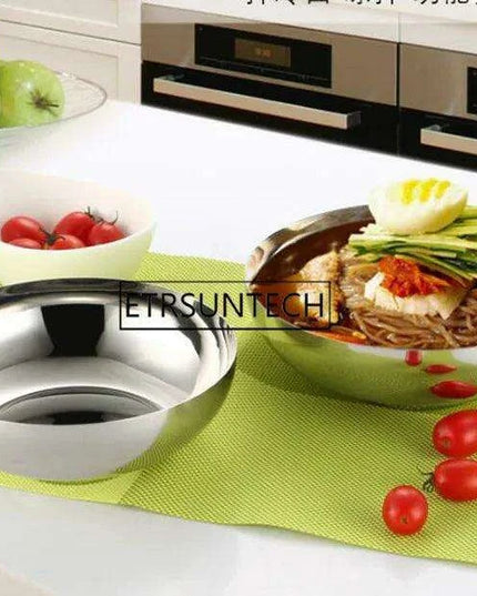 60-Piece Stainless Steel Ramen Bowl Collection for Korean Noodle Soups and Hot Pots