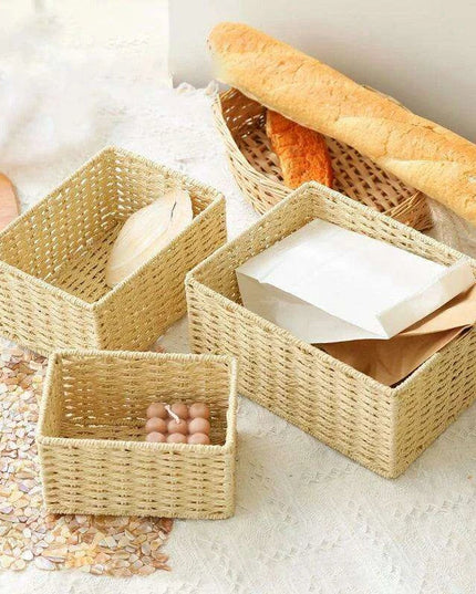 Stylish Woven Storage Basket – Versatile Organizer for Toys, Snacks, and Clothing with Convenient Handles