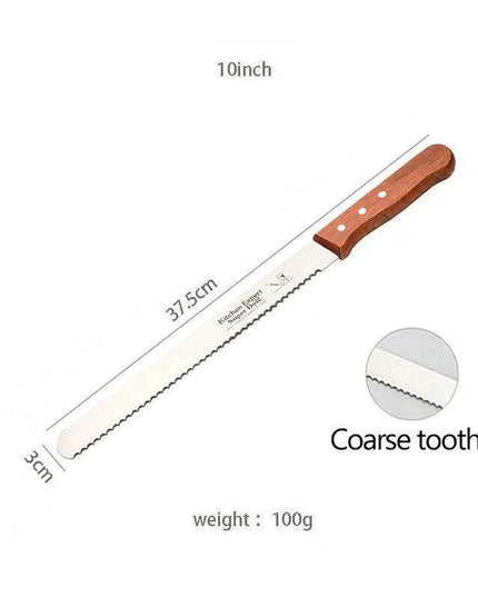 Gourmet Artisan Bread Knife Collection: Elegant Wooden Handle Duo