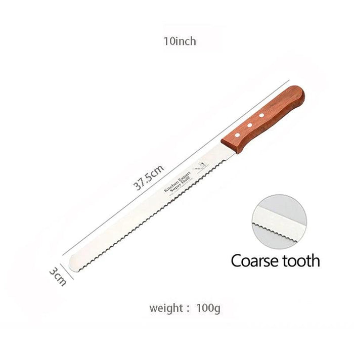 Gourmet Elegance: Premium Bread Knife Duo with Exquisite Wood Handles