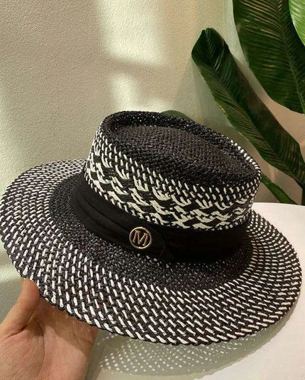 Chic Adjustable Wide Brim Straw Hat for Women - Stylish Sun Protection Beach Accessory Available in 50 Colors