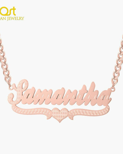 Personalized Cuban Chain Name Jewelry Set for Women and Girls