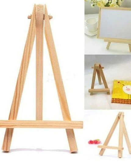 Charming Triangular Mini Wooden Easel Stand for Weddings and Events - 15x8cm Display Holder