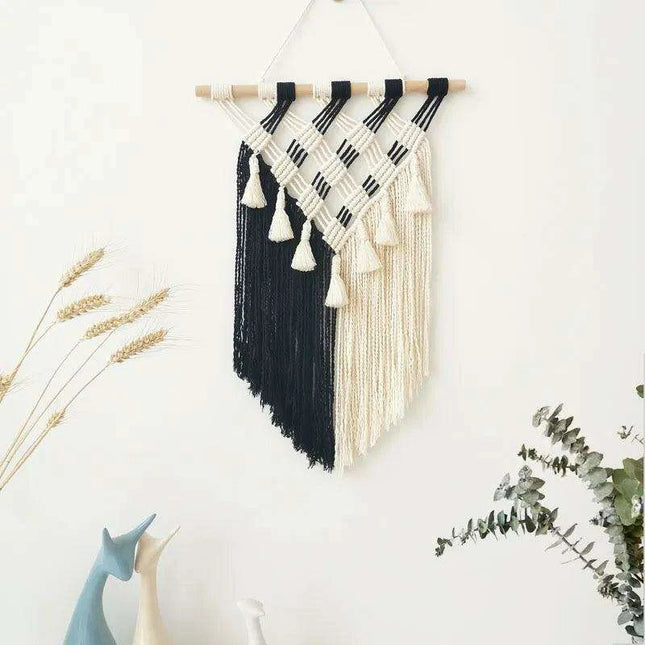 Bohemian Fringed Macrame Tapestry for Creative Home Décor