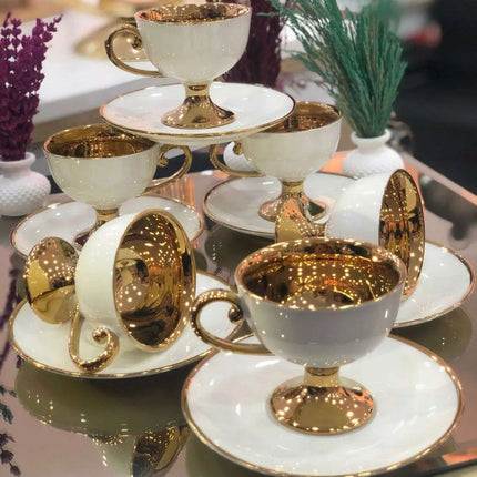Elegant 12-Piece Classic Porcelain Tea and Coffee Set