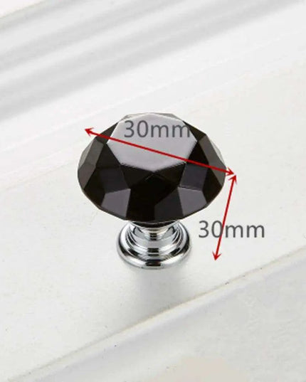 Elegant 30mm Diamond Crystal Glass Cabinet and Drawer Knobs for a Glamorous Touch