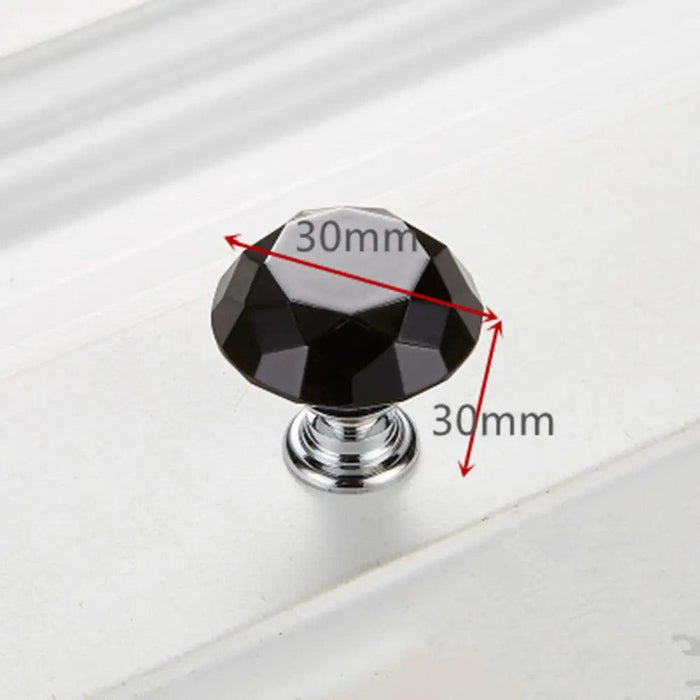 Elegant 30mm Diamond Crystal Glass Cabinet and Drawer Knobs for a Glamorous Touch